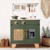 ROBUD Green Wooden Kitchen Toy Set with Accessories Chef Pretend Playset for Kid