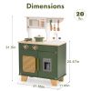 ROBUD Green Wooden Kitchen Toy Set with Accessories Chef Pretend Playset for Kid
