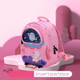 Breathable Trend Astronaut Kindergarten Anti Lost Backpack (Option: Pink-S)