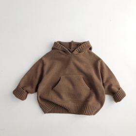 Children's Hoodie Retro Casual Sweater (Option: Brown-130cm)