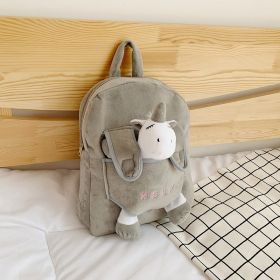 Cartoon Cute Plush Double Shoulders Kindergarten Backpack (Option: Unicorn)