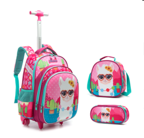 Three-piece Trolley Bag For Primary School Students (Option: Alpaca)