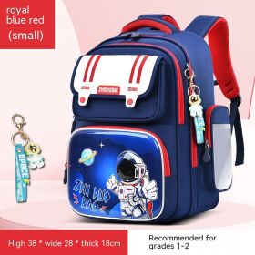 Astronaut Backpack For Elementary School Students, Super Light Weight Reduction And Spine Protection (Option: Royal Blue Red-Small)
