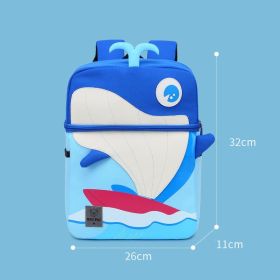 Kindergarten school bag Korean cute children cartoon school bag (Option: Whale)