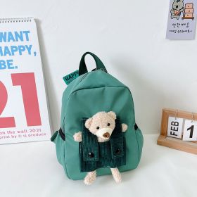 Cartoon Cute Little Bear Kindergarten School Bag (Color: Green)