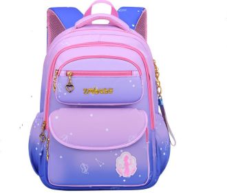 Kamida Primary School Schoolbag Female Sweet And Cute Gradient Backpack 1-3-6 Grade Large Capacity (Option: Purple-Small)