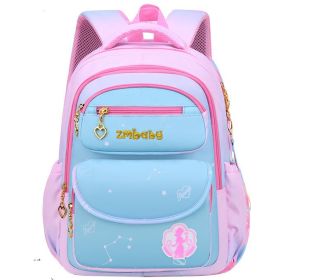 Kamida Primary School Schoolbag Female Sweet And Cute Gradient Backpack 1-3-6 Grade Large Capacity (Option: Blue-large)
