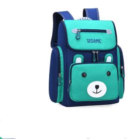 Cartoon Schoolbag Shoulders Lightweight Cute Children Waterproof Bag (Option: Green-Small)
