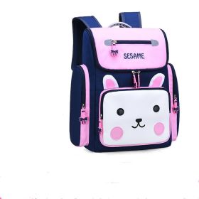 Cartoon Schoolbag Shoulders Lightweight Cute Children Waterproof Bag (Option: Pink-large)