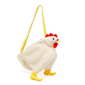 Cartoon Plush Shoulder Bag Messenger Bag Wild Net Red Girl Tide Bag Leisure (Option: Chicken white)