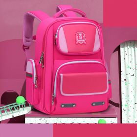Schoolbags For Primary And Middle School Students, Grade Lightweight, Boys' Backpacks, Children's Schoolbags (Option: Rose Red-large)