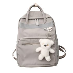 High School University Birthday Department Simple Girl College Wind Soft Girl Backpack (Color: Grey)