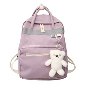 High School University Birthday Department Simple Girl College Wind Soft Girl Backpack (Color: Purple)