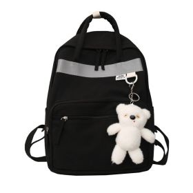 High School University Birthday Department Simple Girl College Wind Soft Girl Backpack (Color: Black)
