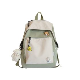 Schoolbag Female New Korean Version Of The Trend Of College Style Ins Girl Backpack Japanese Junior High School Student Backpack (Color: Green)