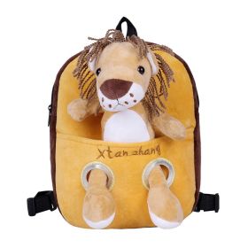 Cartoon Cute Plush Double Shoulders Kindergarten Backpack (Option: Lion)
