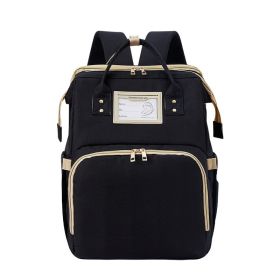 Portable folding bed mommy bag (Color: Black)