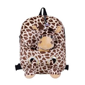 Cartoon Cute Plush Double Shoulders Kindergarten Backpack (Option: Giraffe)