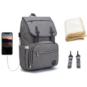 LEQUEEN Multifunctional Large Capacity Mummy Bag (Option: Medium grey-2 style)