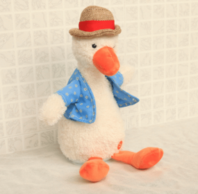 Repeating duck electric plush toy (Option: White-5A)