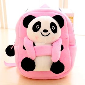 Cartoon panda plush children's school bag (Option: Pink-35cm)
