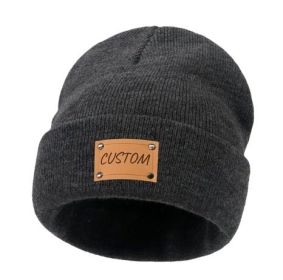 Knitted Baby Brimless Cap (Option: Dark Grey-L)