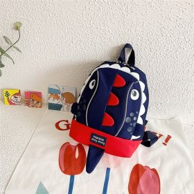 Fashionable And Simple Children's Small Dinosaur Backpack (Option: Navy Blue-S)