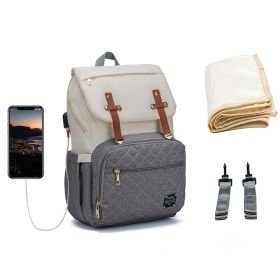 LEQUEEN Multifunctional Large Capacity Mummy Bag (Option: Grey with white-2 style)