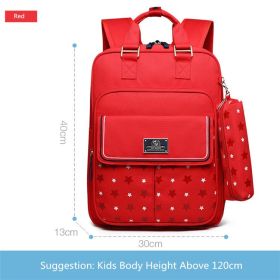 Sunshine 8 o'clock elementary school bag (Color: Red)