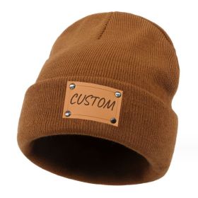 Knitted Baby Brimless Cap (Option: Brown-M)