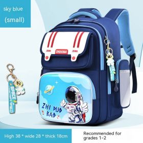 Astronaut Backpack For Elementary School Students, Super Light Weight Reduction And Spine Protection (Option: Sky Blue-Small)