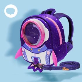 Shoulder Messenger Cartoon Backpack Kindergarten School Bag (Option: Rocket Trumpet Purple)