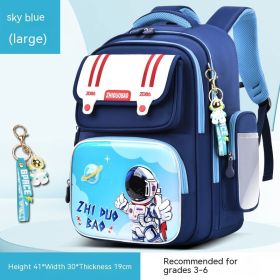 Astronaut Backpack For Elementary School Students, Super Light Weight Reduction And Spine Protection (Option: Sky Blue-Large)