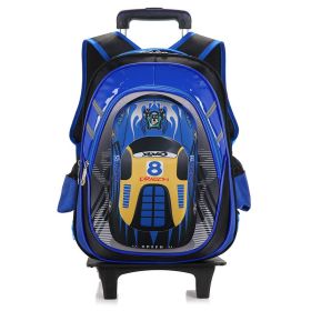 The New Men's Detachable Trolley Schoolbag Reduces The Burden (Option: Blue second round)