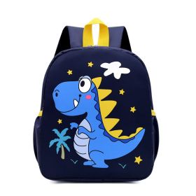 Kindergarten Men's And Women's Burden Reduction Decompression Anti-lost Fashion All-match School Bag Cartoon Student Schoolbag Wholesale (Option: Dark Blue Dinosaur)