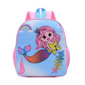 Kindergarten Men's And Women's Burden Reduction Decompression Anti-lost Fashion All-match School Bag Cartoon Student Schoolbag Wholesale (Option: Mermaid)