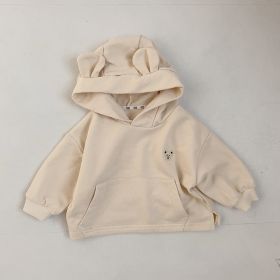 Children's Autumn Bear Hooded Sweatshirt (Option: Apricot-73cm)
