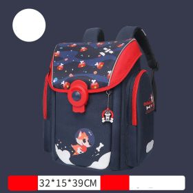 Primary School Students Backpack With Magnetic Buckle And Ridge Protection (Color: Black)