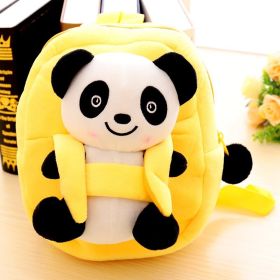 Cartoon panda plush children's school bag (Option: Yellow-23cm)