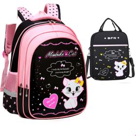 Kids School Cute Cat Print Backpack (Option: Large with tuition bag)