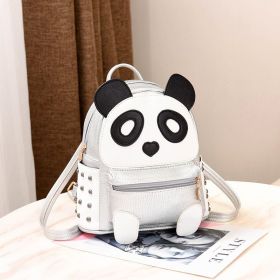 Cartoon panda backpack (Color: Silver)