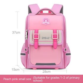One-piece Open Spine Protection Children's Schoolbag Lightweight (Option: Small Pink)