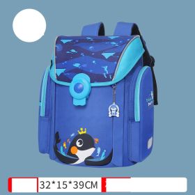 Primary School Students Backpack With Magnetic Buckle And Ridge Protection (Color: Blue)