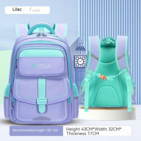 Backpack Spine Protection Waterproof Large Capacity (Option: Purple Large)