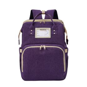 Portable folding bed mommy bag (Color: Purple)