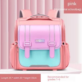 Children's Schoolbag Student Lightweight Backpack (Color: Pink)
