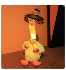 Little Yellow Ducks Can Learn To Talk, Dolls Dance, Sand Sculptures, Mexico Can Be Called Social Ducks (Option: Rechargeable-35cm)