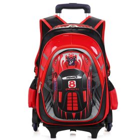 The New Men's Detachable Trolley Schoolbag Reduces The Burden (Option: Red six round)