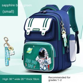 Astronaut Backpack For Elementary School Students, Super Light Weight Reduction And Spine Protection (Option: Royal Blue Green-Small)