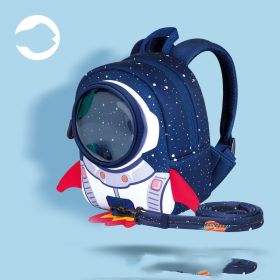 Shoulder Messenger Cartoon Backpack Kindergarten School Bag (Option: Blue Rocket Trumpet)